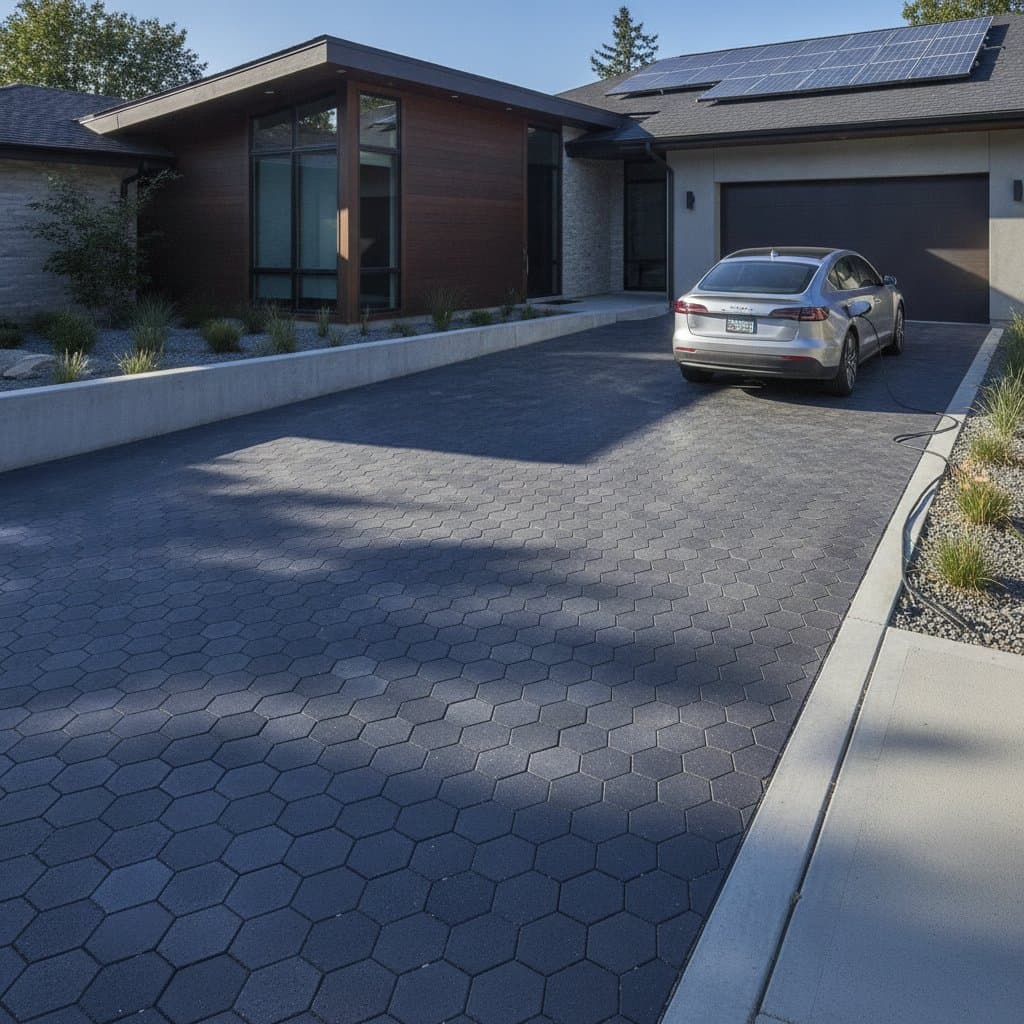 Solar Driveways Cost $25K–$75K But Generate Less Than Roofs