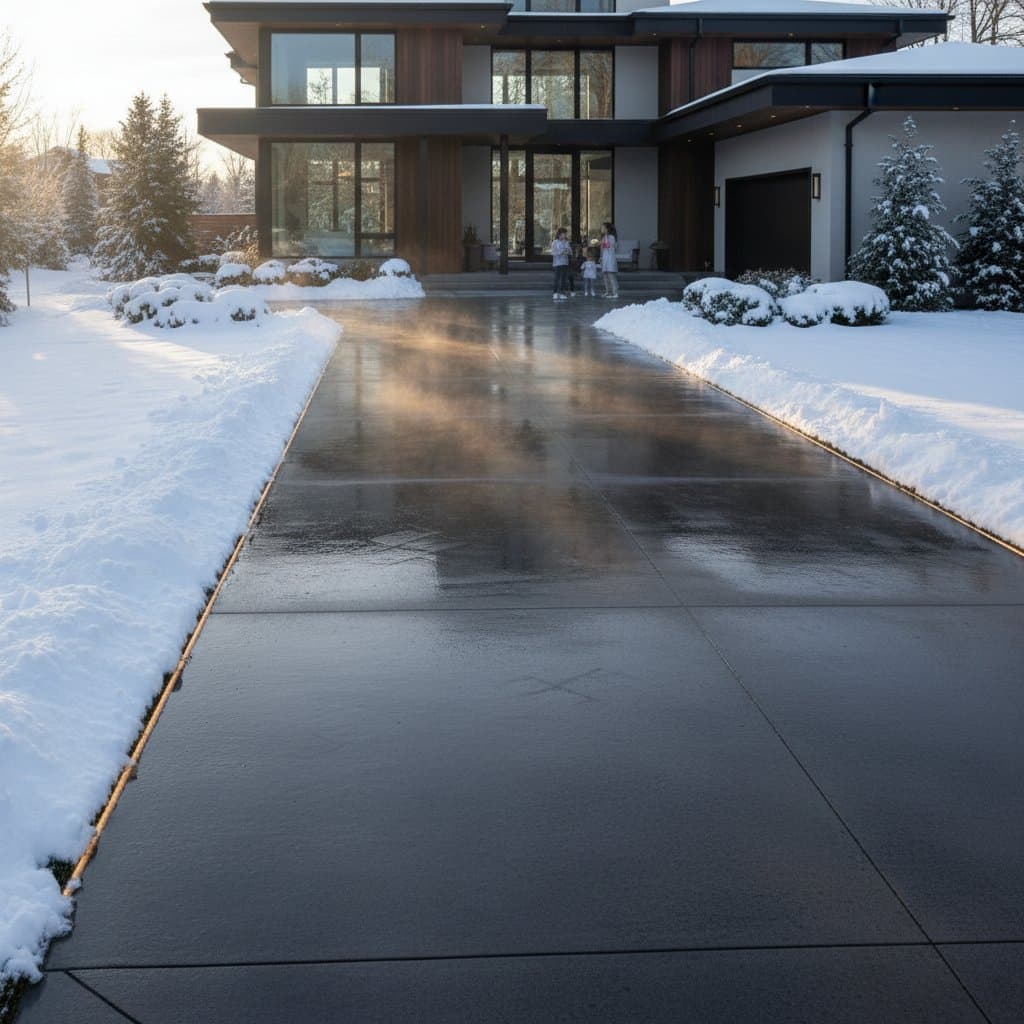 Heated Driveways Melt Snow Automatically All Winter