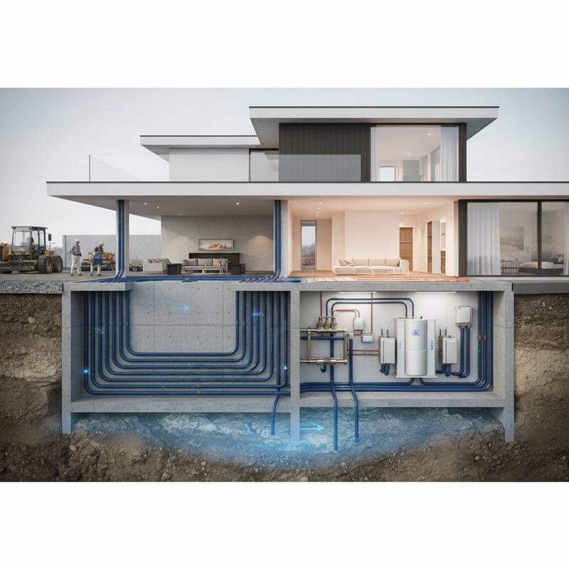 Featured image for Cut HVAC Bills 60% with Foundation Geothermal Loops